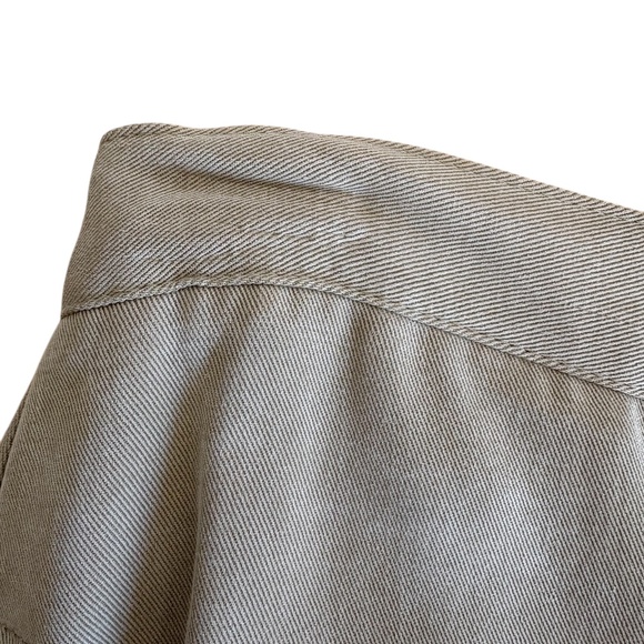 NWT Vintage Cynthia Max Tencel Maxi Skirt Tan Ruched Waist Y2K Slit Back Sz Med - Picture 6 of 11